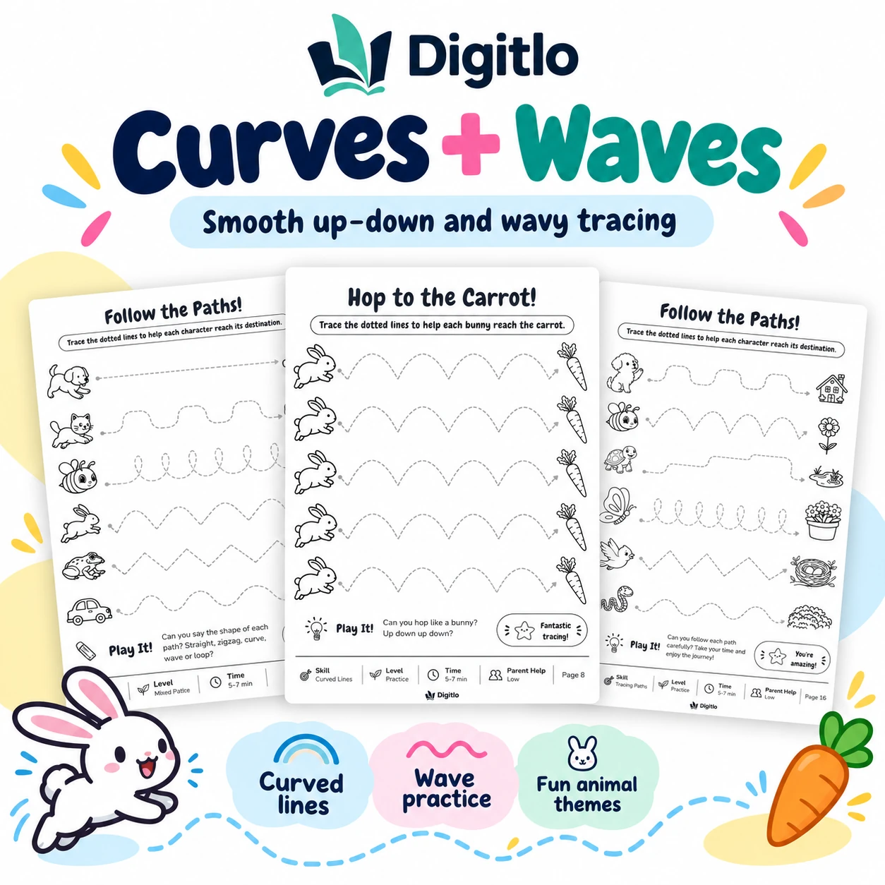 Pencil control curves and waves worksheet preview
